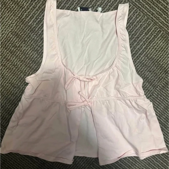 Aritzia Light Pink Tie-Front Tank Top - Picture 1 of 2